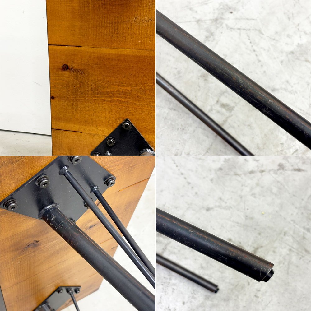 ジャーナルスタンダードファニチャー j.s.F サンク SENS ダイニングテーブル W120cm オーク無垢材 スチール脚 インダストリアル 廃番 ●