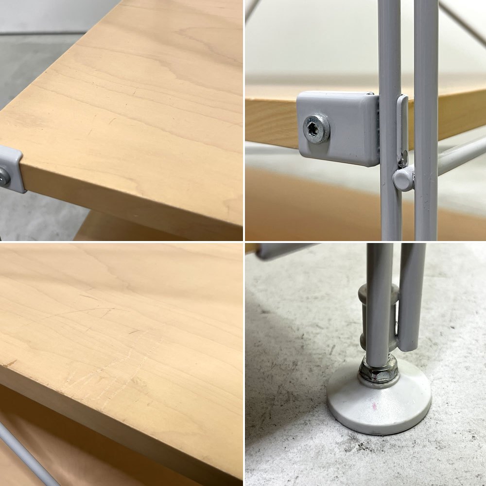 無印良品 MUJI スチールユニットシェルフ 木製棚板 ワイド・中 W86 4段 オープンシェルフ 本棚 飾り棚 ワードローブバー付き ●
