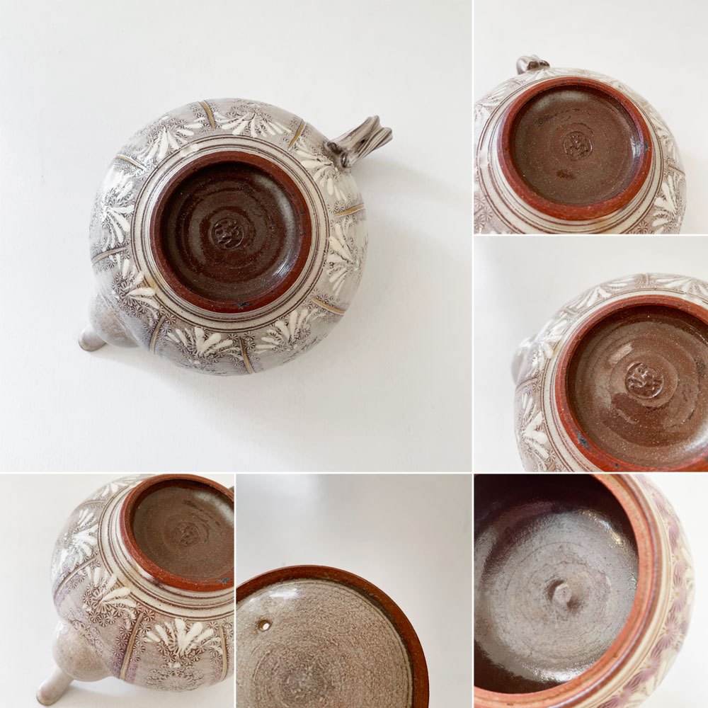 清水焼 森里陶楽 紫彩華紋急須 W17.5cm 伝統工芸 ◎