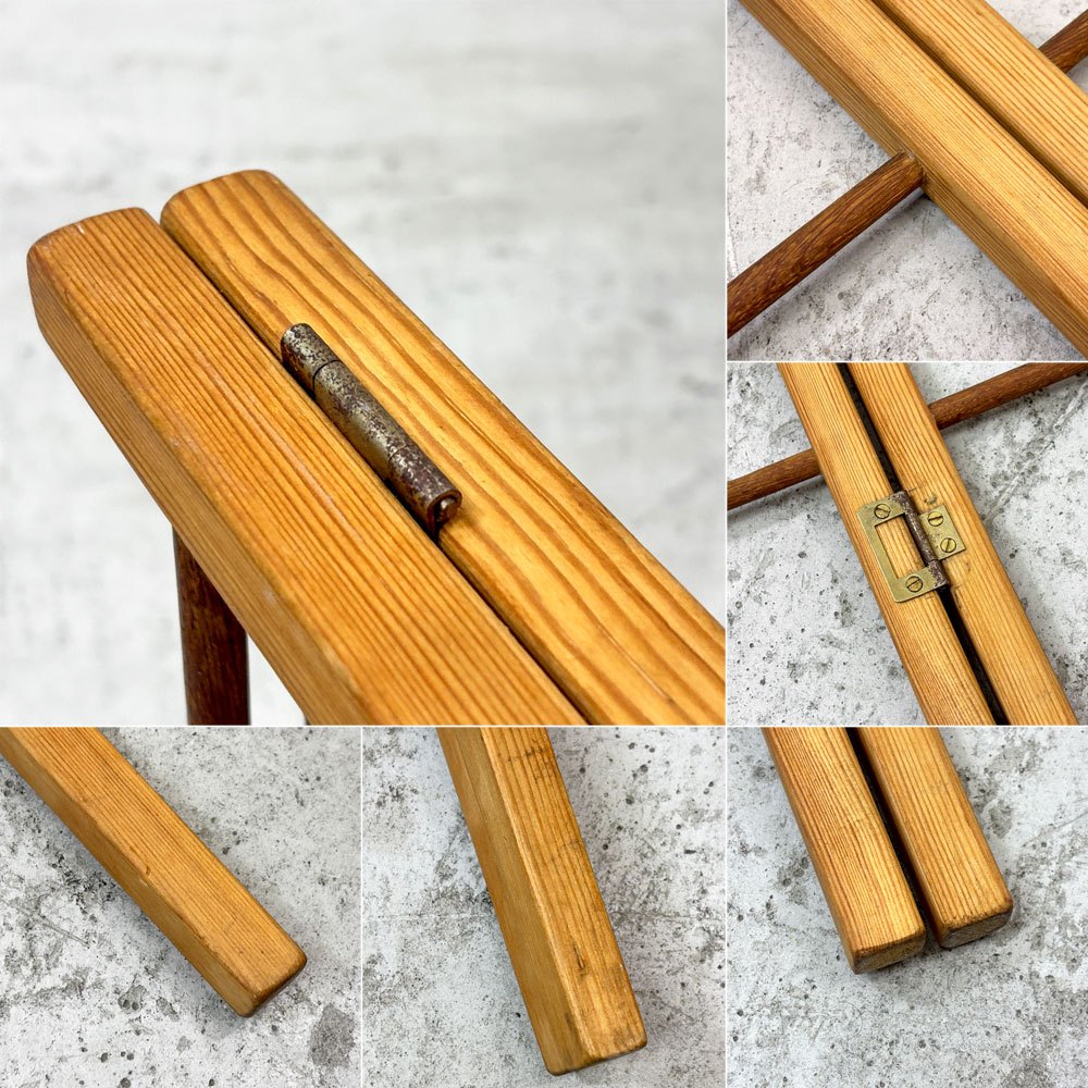 UK ビンテージ UK Vintage 木製 タオルハンガー 折り畳み ハンガー H58.5cm ナチュラル ●