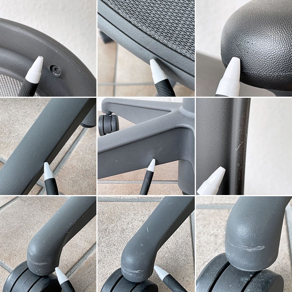 ハーマンミラー Herman Miller アーロンチェア デスクチェア リマスタード ライト Bサイズ グラファイトベース ビル・スタンフ & ドン・チャドウィック ポスチャーフィット ◇