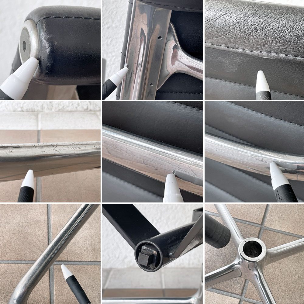 ハーマンミラー Herman Miller アルミナムグループ マネジメントチェア デスクチェア 本革 4本脚 アームチェア キャスター イームズ ビンテージ ◇