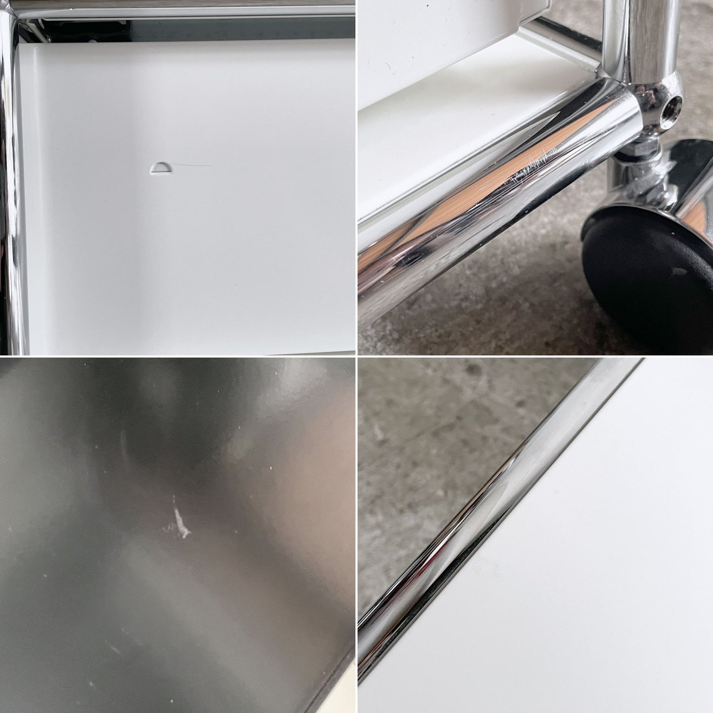 ユーエスエムハラー USM Haller モジュラーファニチャー Modular Furniture ハラーシステム ロールボーイ デスクワゴン ホワイト 鍵無し スイス ■