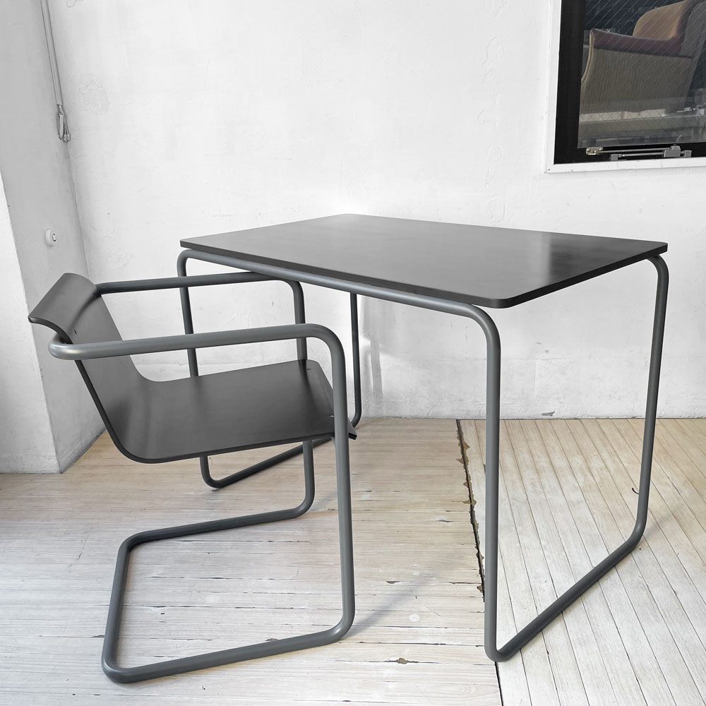 無印良品 MUJI × トーネット THONET スチールパイプチェア アームチェア ダークグレー バウハウス ★