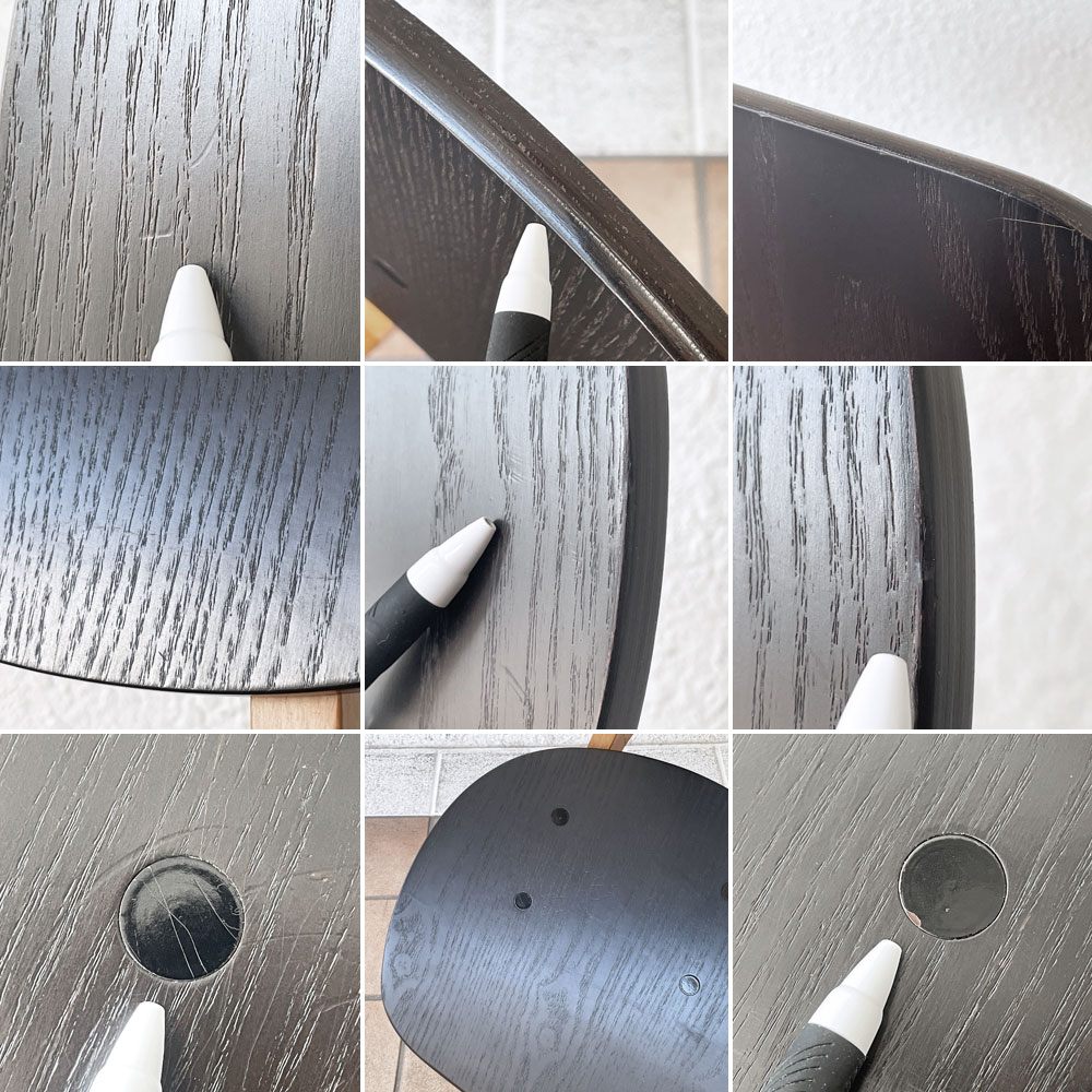 イデー IDEE ダイニングチェア DINING CHAIR ブラック 板座 長大作 ジャパニーズモダン 廃番カラー 希少 ◇
