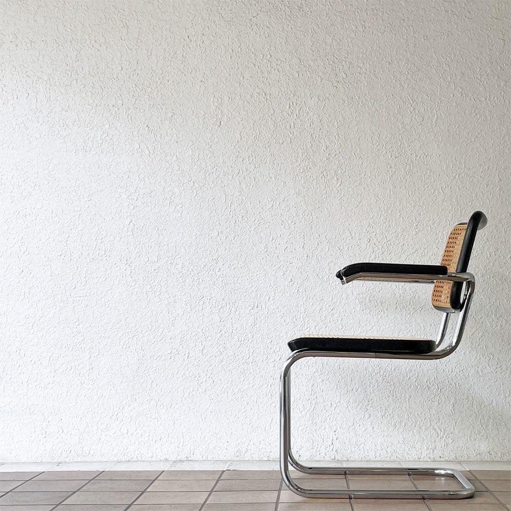 トーネット THONET S64 V アームチェア ダイニングチェア ブラック チェスカチェア Cesca マルセル・ブロイヤー バウハウス ビンテージ ◇