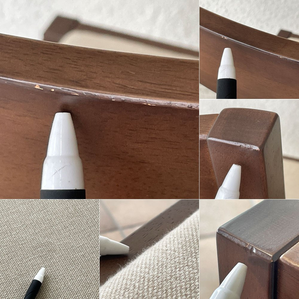 無印良品 MUJI 木製チェア ダイニングチェア ファブリックシート ラバーウッド ブラウン 定価¥9,900 ◇