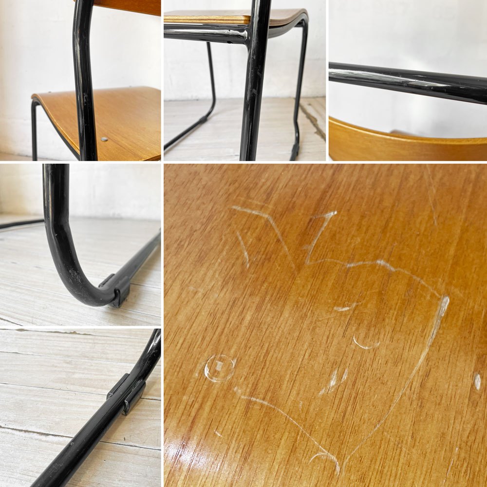 クラッシュゲート CRASH GATE ノットアンティークス Knot antiques ブルーノチェア RP6 BLUNO CHAIR スタッキングチェア プライウッド スチールレッグ ブラック 関家具 A ★