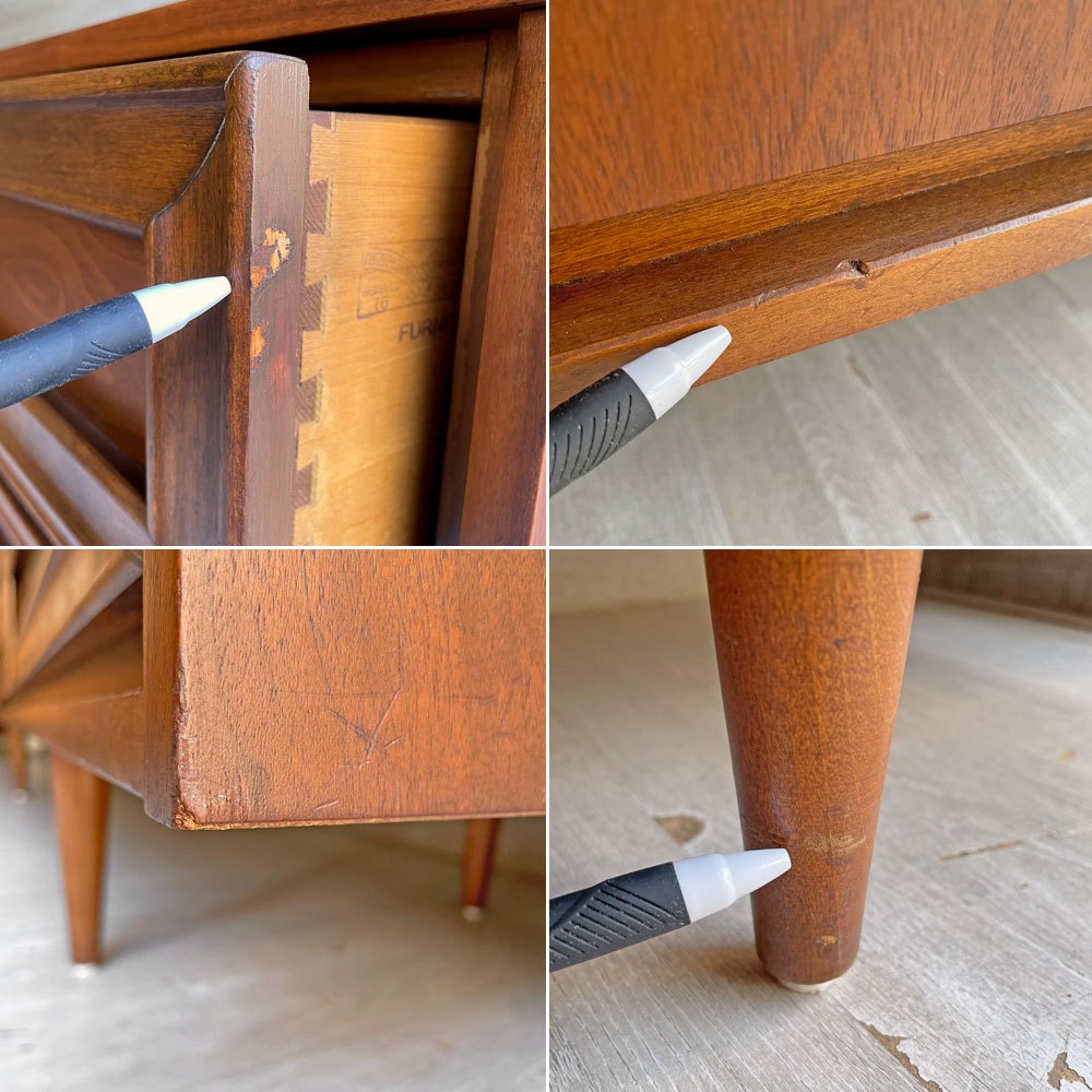 USビンテージ Vintage ウォールナット材 サイドボード チェスト W178cm アメリカ ミッドセンチュリー ACME Furniture取扱い ♪