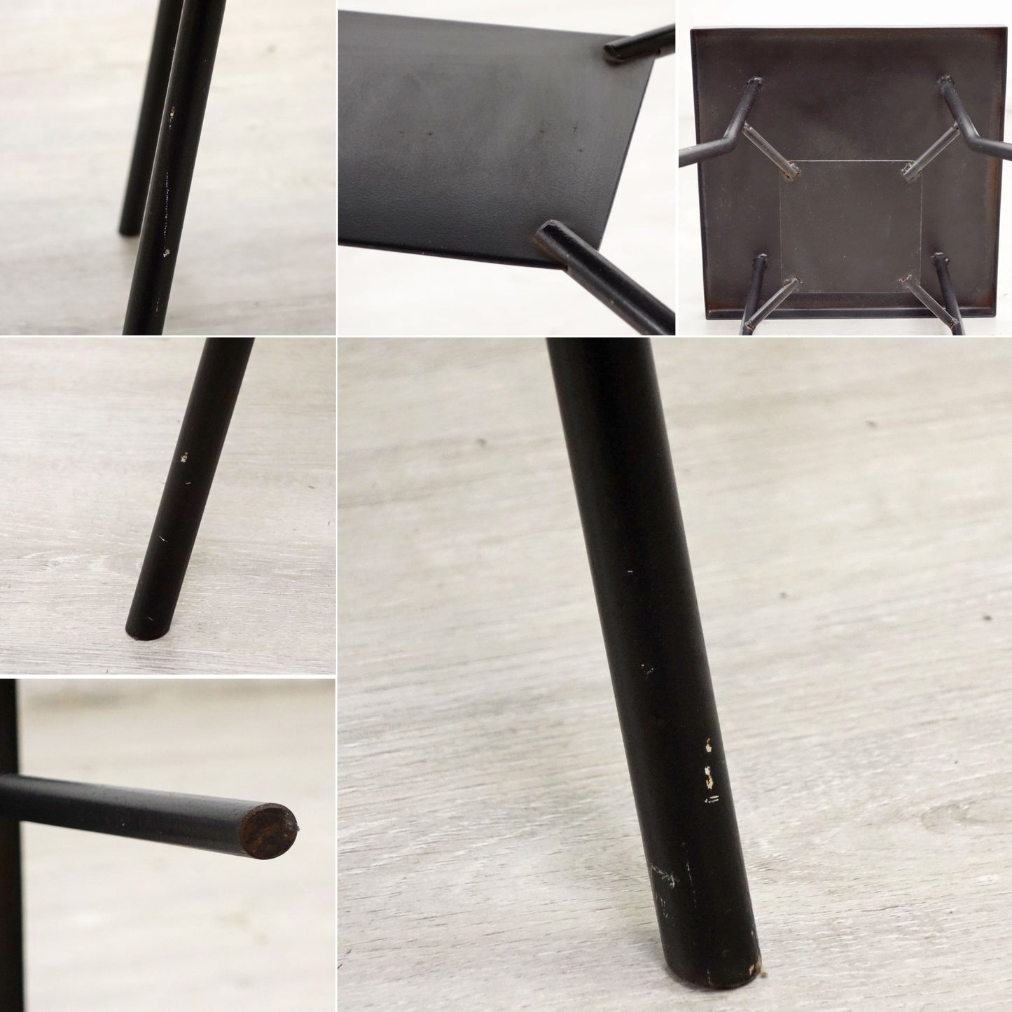 モダンデザイン modern design フルスチール スクエア サイドテーブル ブラック ガーデンテーブル ●