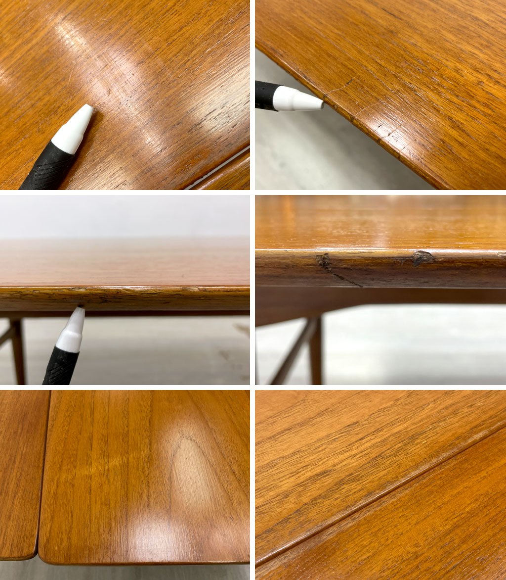 デンマークビンテージ Danish Vintage チーク材 エレベーターエクステンション コーヒーテーブル ローテーブル 伸長&昇降式 北欧家具 ●