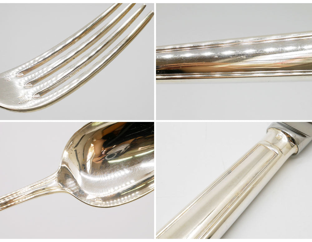 クリストフル CHRISTOFLE アルビ ALBI シルバーコーティング 銀食器 カトラリー スプーン フォーク ナイフ 3本セット G ●