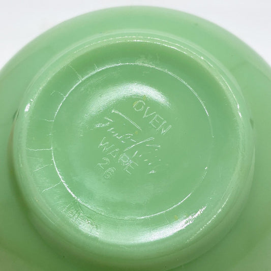 ファイヤーキング FIRE KING ジェダイ JADE-ITE ビーデッドエッジボウル 12.5cm ミルクガラス USビンテージ アンカーホッキング ●