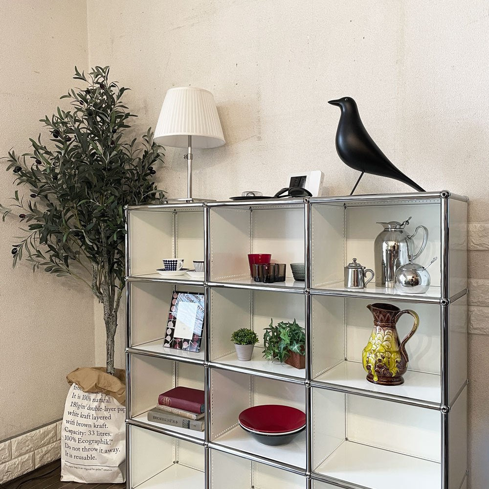 ユーエスエムハラー USM Haller モジュラーファニチャー ハラーシステム キャビネット オープンシェルフ 3列4段 W108cm ピュアホワイト スイス 合計定価¥437,295- ◎