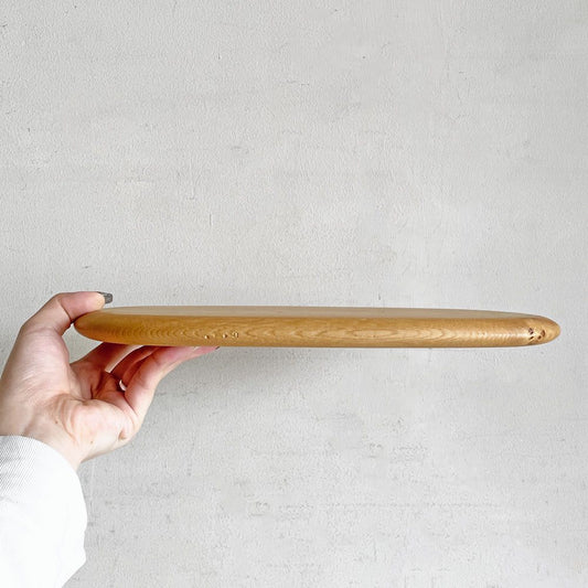 内山玲 Rei Uchiyama 栗材 カッティングボート 32×22cm 木製 まな板 サービングプラター トレイ 袋付き 現代作家 ■