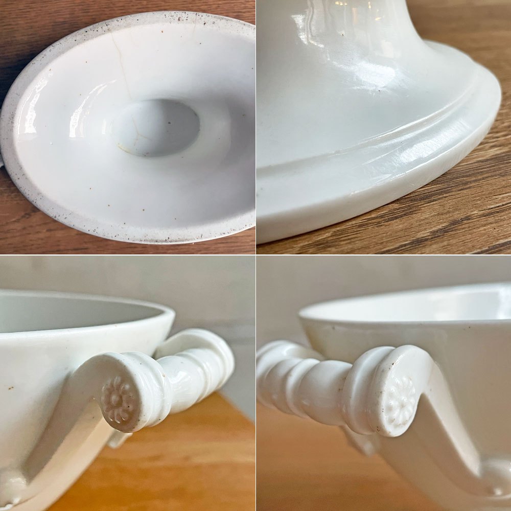 ベルギービンテージ Belgian Vintage スーピエール スープチュリーン スープ鍋 スープボウル 陶器 アンティーク アイボリー テーブルウェア ♪