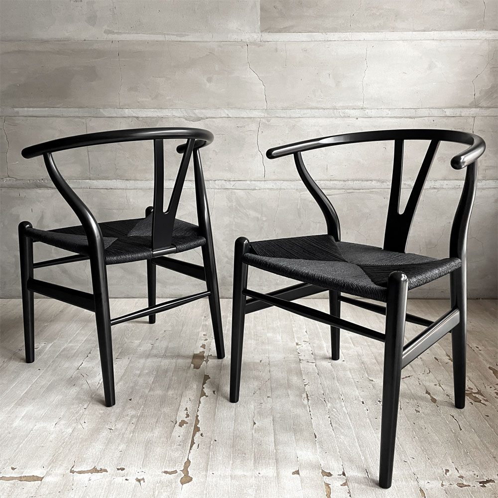 カールハンセン&サン Carl Hansen & Son CH24 Yチェア ブラックラッカー×ブラックペーパーコード ビーチ材 日本仕様サイズ ハンス・J・ウェグナー デンマーク 北欧家具 B ♪