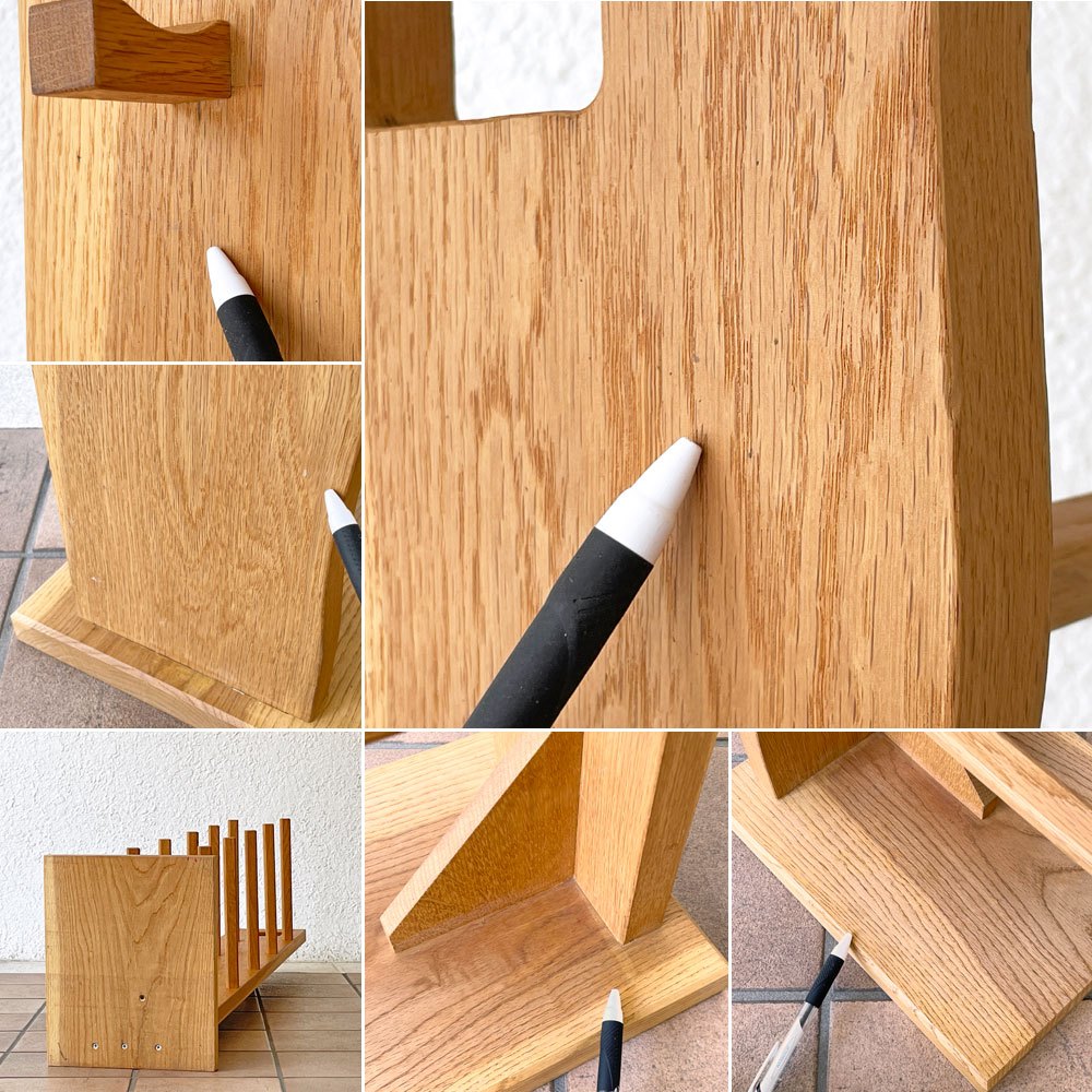 クラフトファニチャー Craft furniture オーク無垢材 スリッパラック スタンド フック付き W24.5cm ナチュラル ◇