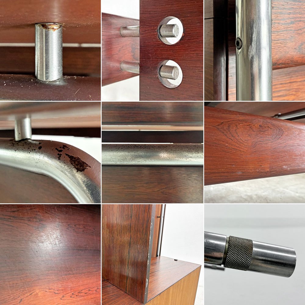 シバストファニチャー Sibast Furniture オフィスデスク No.275 ローズウッド×スチール サブデスク付 W204cm アルネ・ヴォッダー デンマーク 北欧ビンテージ 〓