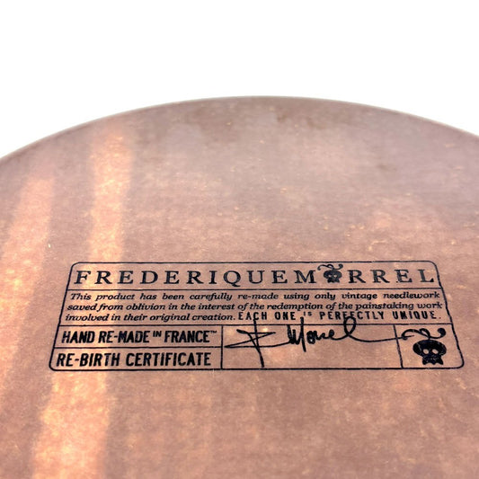 フレデリックモレル FREDERIQUE MORREL トレイ 刺繍 1点物 RE-BIRTH ハンドクラフト 29Φ フランス ●