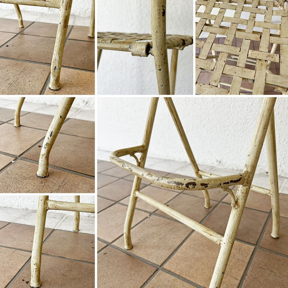 ビンテージ Vintage アイアン カウンターチェア ハイスツール フォールディング 折り畳み フレンチスタイル 屋外使用可 ◇