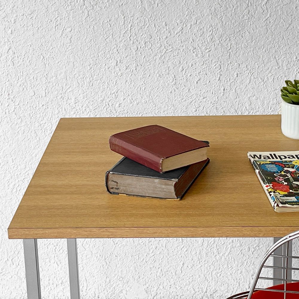 ビスレー BISLEY デスクプラン DESK PLAN Lフット ワーキングテーブル デスク オーク メラミン天板 スチール脚 W120cm イギリス ◇