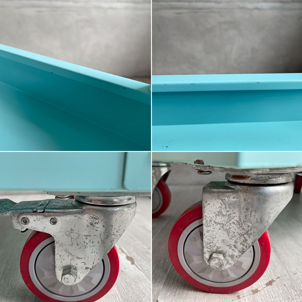 ダルトン DULTON メタルツールカート サックスブルー METAL TOOL CART SAX BLUE 3段トレー キャスター付 定価 ¥22,000- ♪