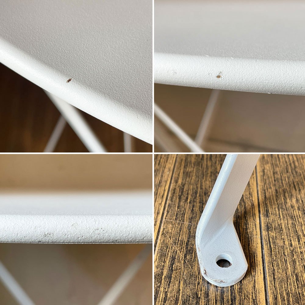 フェルモブ Fermob ビストロ BISTRO ラウンドテーブル ROUND TABLE 60 フォールディング ガーデンテーブル ホワイト Φ60cm 折りたたみ フランス 定価¥39,600- グライズ欠品 ◎