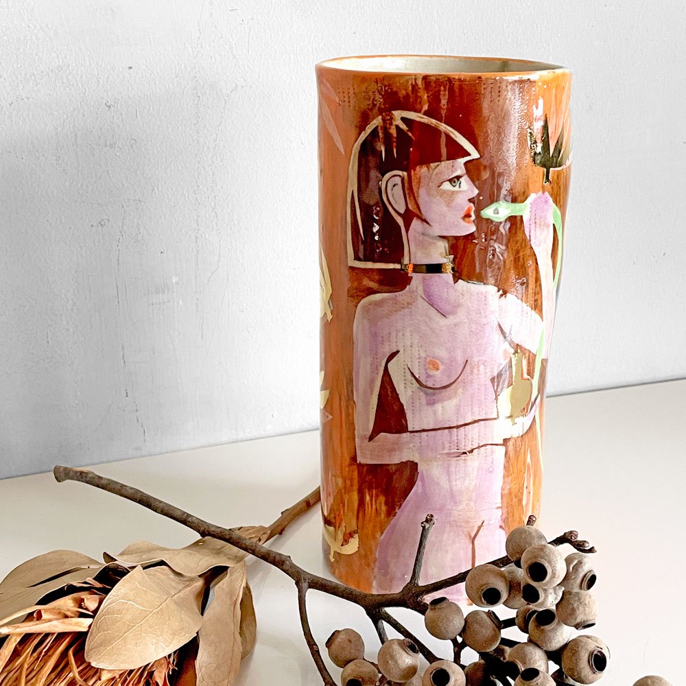 クリープ kreep フラワーベース 花瓶 陶器 22cm ハンドメイド アメリカ ■