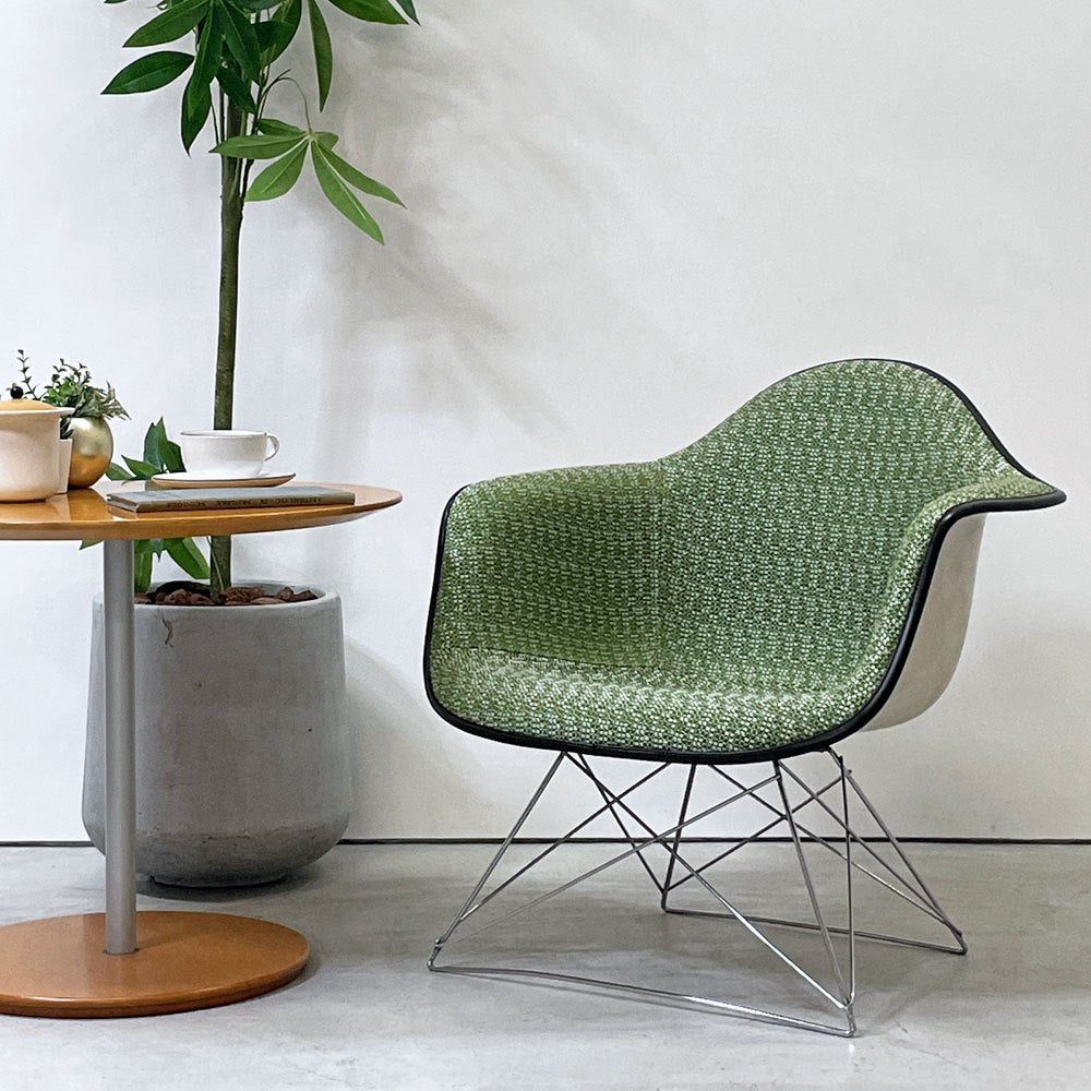 ハーマンミラー Herman Miller アームシェルチェア セカンド 2nd アプホルスター ファブリック グリーン系 キャッツクレイドル イームズ 新品張替済 C&R イームズ ミッドセンチュリー ●