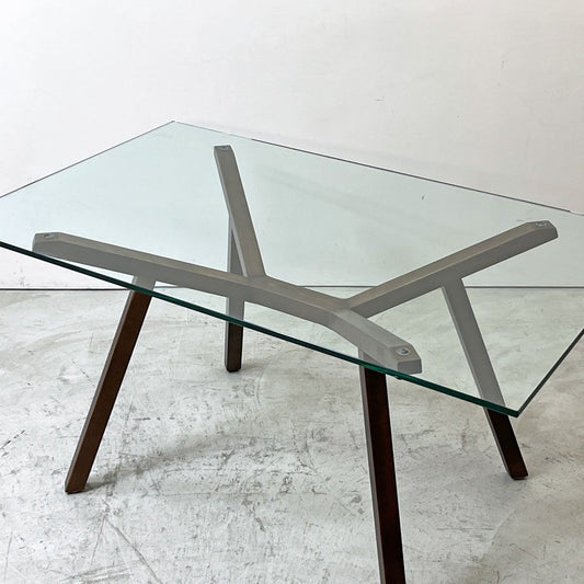 ショーンディックス Sean Dix フォルテ FORTE ダイニングテーブル ガラス天板 モダンデザイン W140cm ●