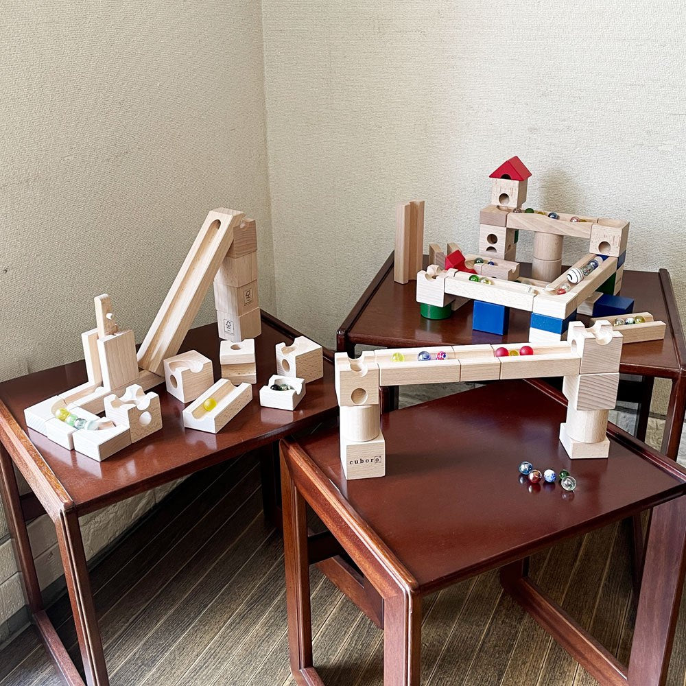 キュボロ cuboro クゴリーノ cugolino 積み木 37ピース ビー玉&箱付 知育玩具 スイス 定価¥28,600- 廃番 ◎