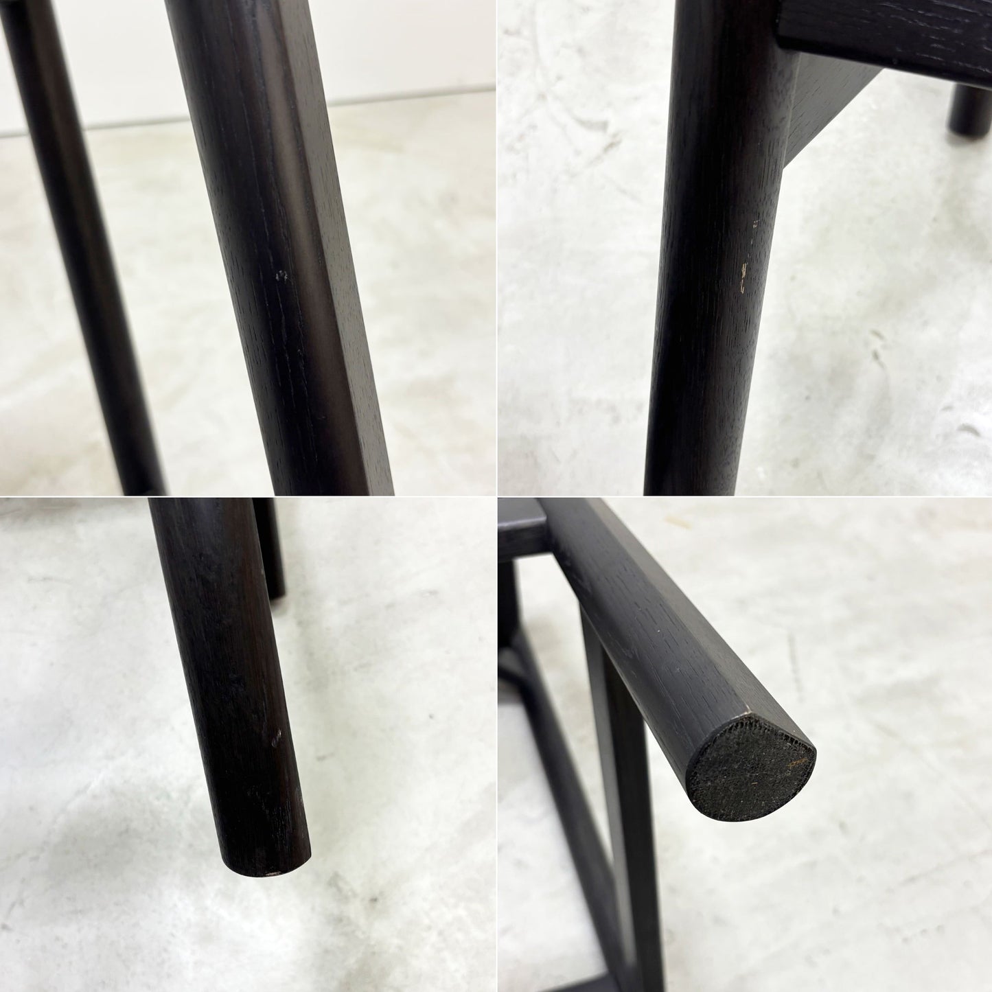 モダンデザイン Modern Design カウンターチェア ハイチェア ハイスツール オーク材 ブラック塗装 B ●