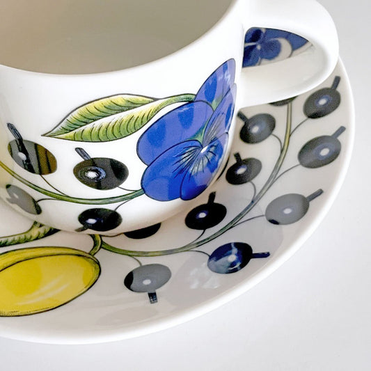 アラビア ARABIA パラティッシ PARATIISI ティーカップ&ソーサー ブルー&イエロー ビルガー・カイピアイネン Birger Kaipiainen フィンランド 北欧食器 A ■