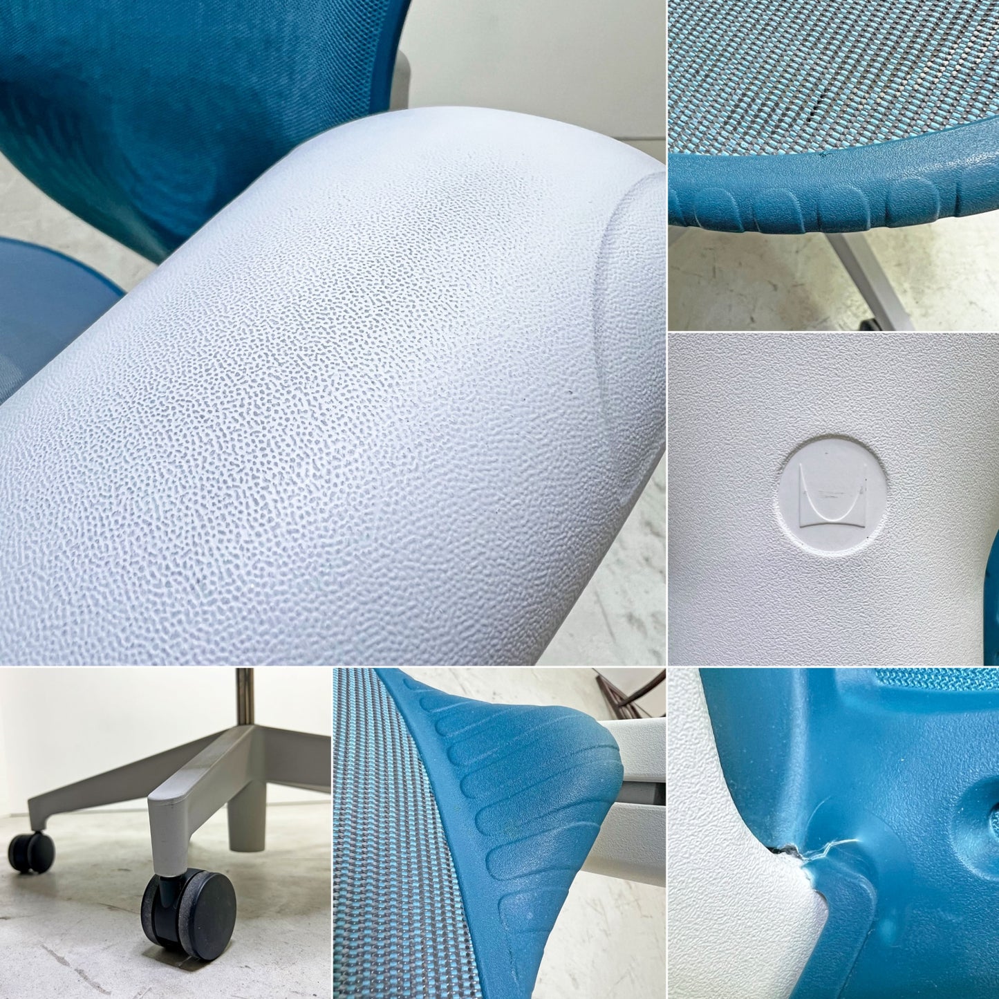 ハーマンミラー Herman Miller ミラ2 Mirra2 オフィスチェア デスクチェア ブルー×ホワイト メッシュシート スタジオ7.5 MRF123AWAF ●