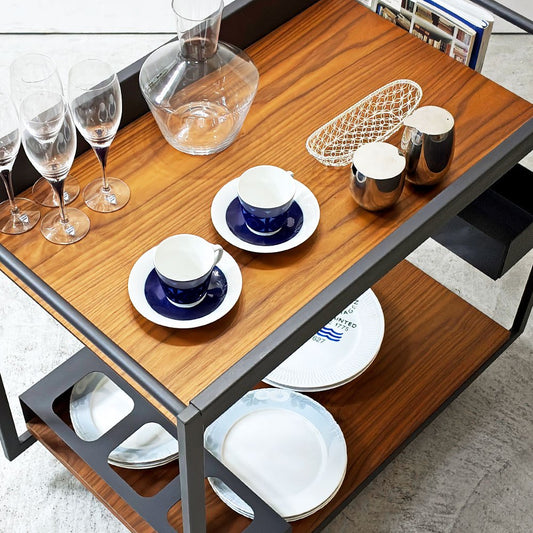 カッテラン イタリア cattelan italia モヒートウッド Mojito Wood サービスワゴン ウォールナットカラー Marino Burba 定価約¥449,900- ●