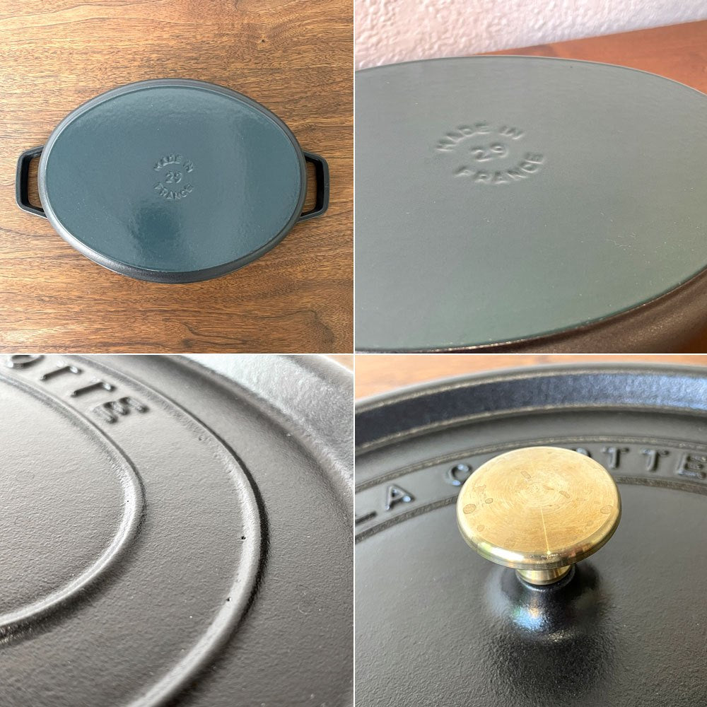 ストウブ staub ピコ・ココット Pico Cocotte オーバル 両手鍋 鋳物 ホーロー 鋳鉄 29cm HI対応 定価 ¥45,100- 元箱付き フランス ◇
