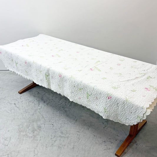 イヴドローム Yves Delorme フラットシーツ ベッドカバー マルチカバー ダブルサイズ 226×247cm フランス B ●