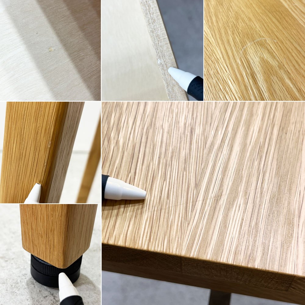 無印良品 MUJI オーク無垢材 パーソナルデスク ワークデスク 事務机 2ドロワー 抽斗付き W110cm ナチュラルデザイン ●
