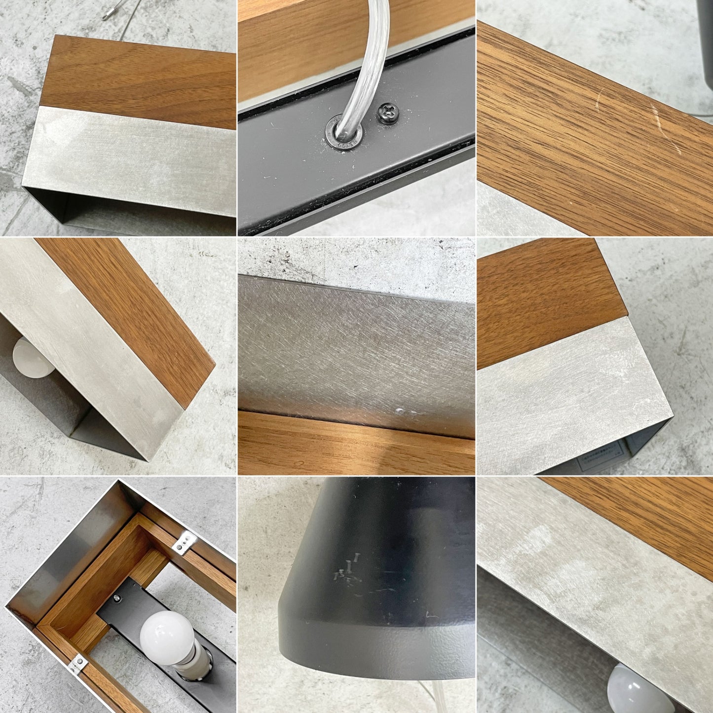 アプロス APROZ オリバー OLIVER ペンダントライト ウォールナット無垢材 ステンレス 4灯 モダンデザイン 定価¥44,000- ●