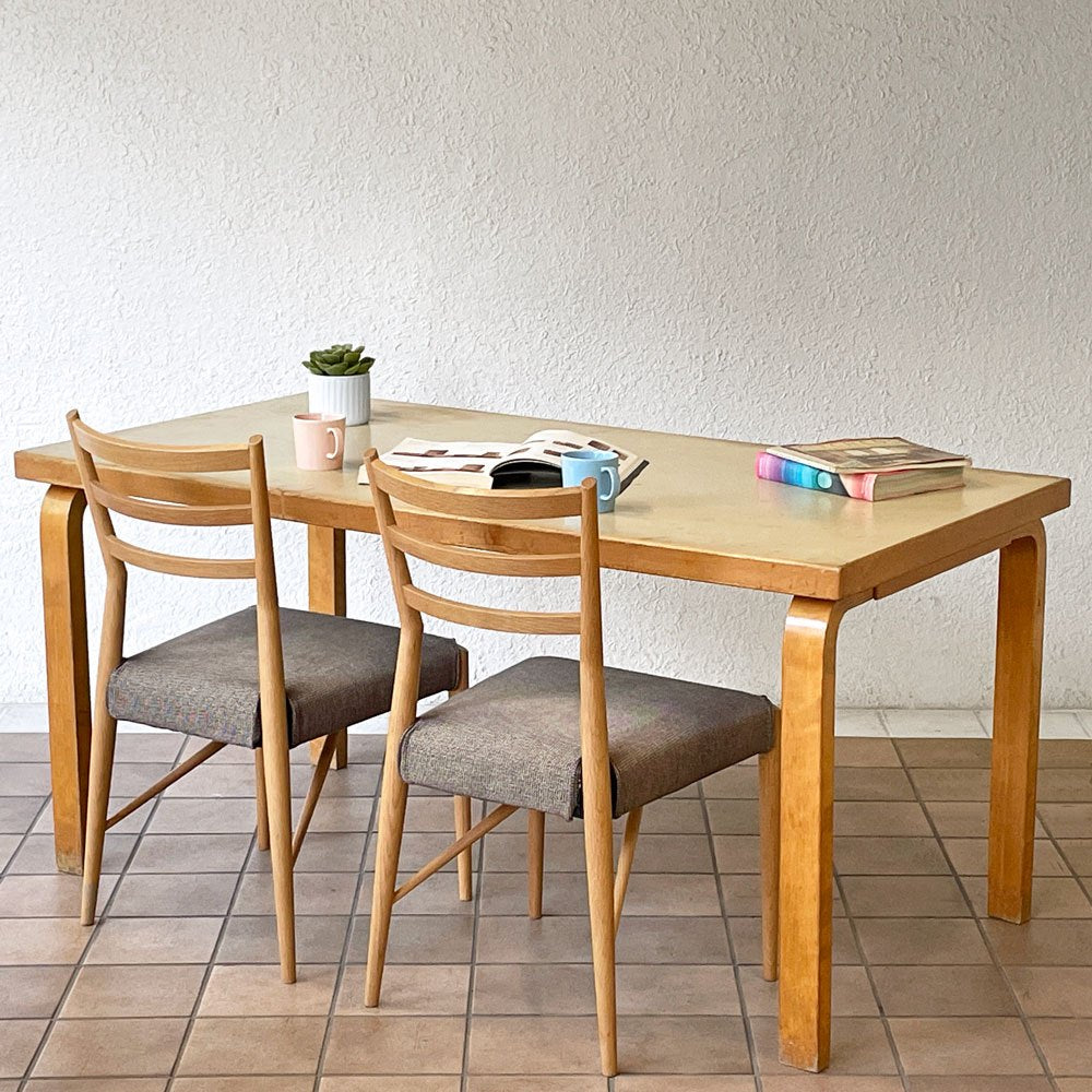 アルテック artek ビンテージ 81A ダイニングテーブル リノリウムトップ アルヴァ・アアルト Alvar Aalto フィンランド 北欧家具 ◇