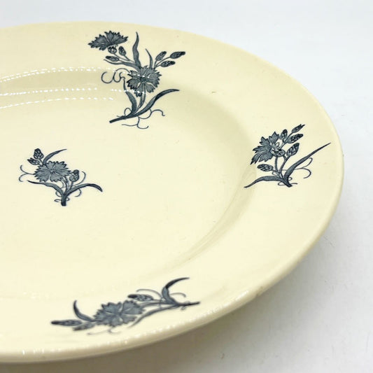 ロンシャン Longchamp ブルエ bluets 花柄ラウンドプレート ベージュ 深皿 Φ24cm フランス ビンテージ B ●
