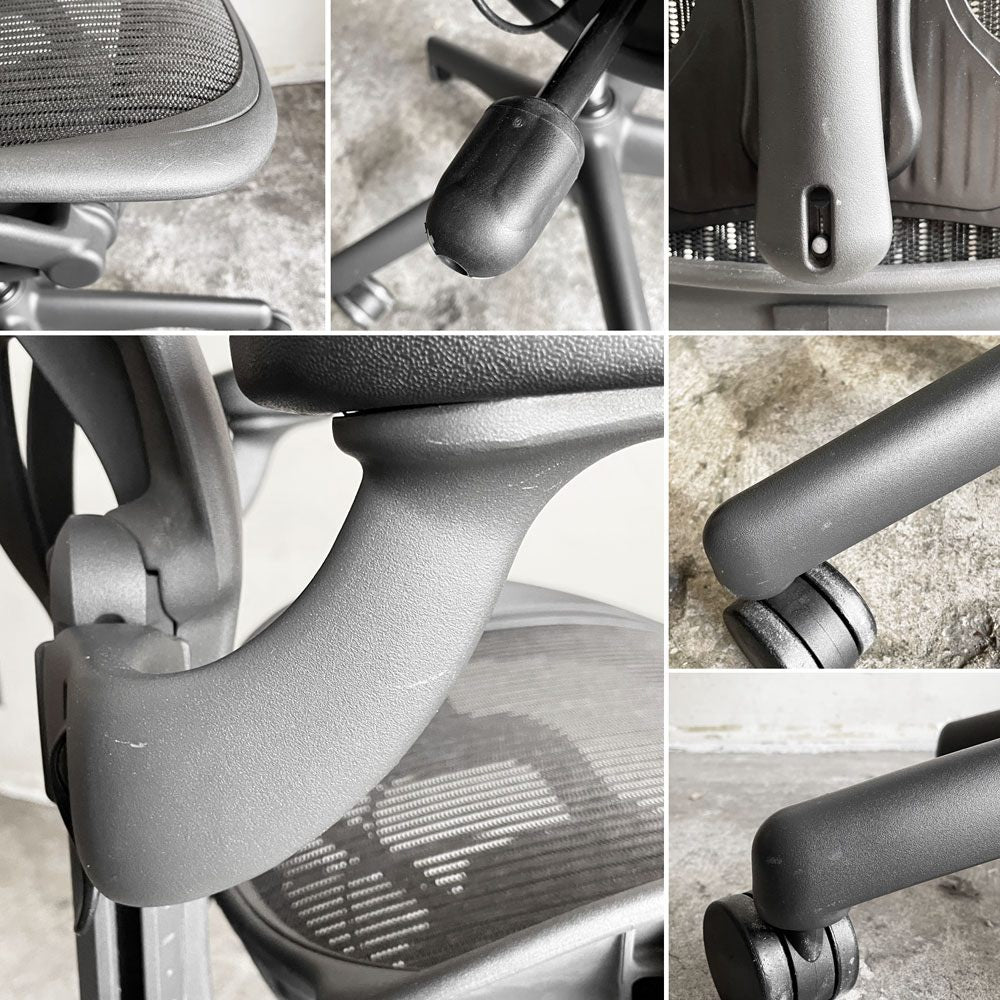 ハーマンミラー Herman Miller アーロンチェア スタンダード Bサイズ ポスチャーフィット グラファイトベース ビル・スタンフ&ドン・チャドウィック ■