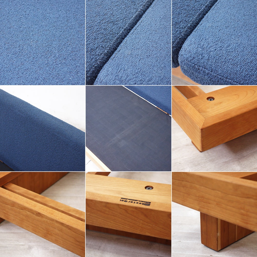 マスターウォール MASTERWAL デニッシュ ソファ DANISH SOFA 2シーター 160 + オットマン 9060 ヘッドレスト付き チェリー無垢材 ●