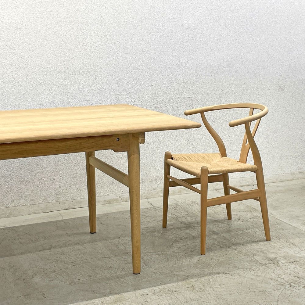 カールハンセン&サン Carl Hansen&Son CH327 ダイニングテーブル オーク材 ホワイトオイルフィニッシュ W190cm ハンス J. ウェグナー 現状品 〓