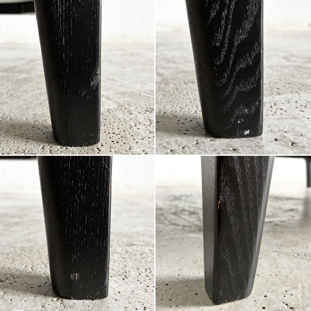 タイム&スタイル TIME & STYLE エドワード Edward seamless sofa シームレスソファ 1人掛け ラウンジチェア 本革 ブラックレザー タモ材 廃番 A 〓