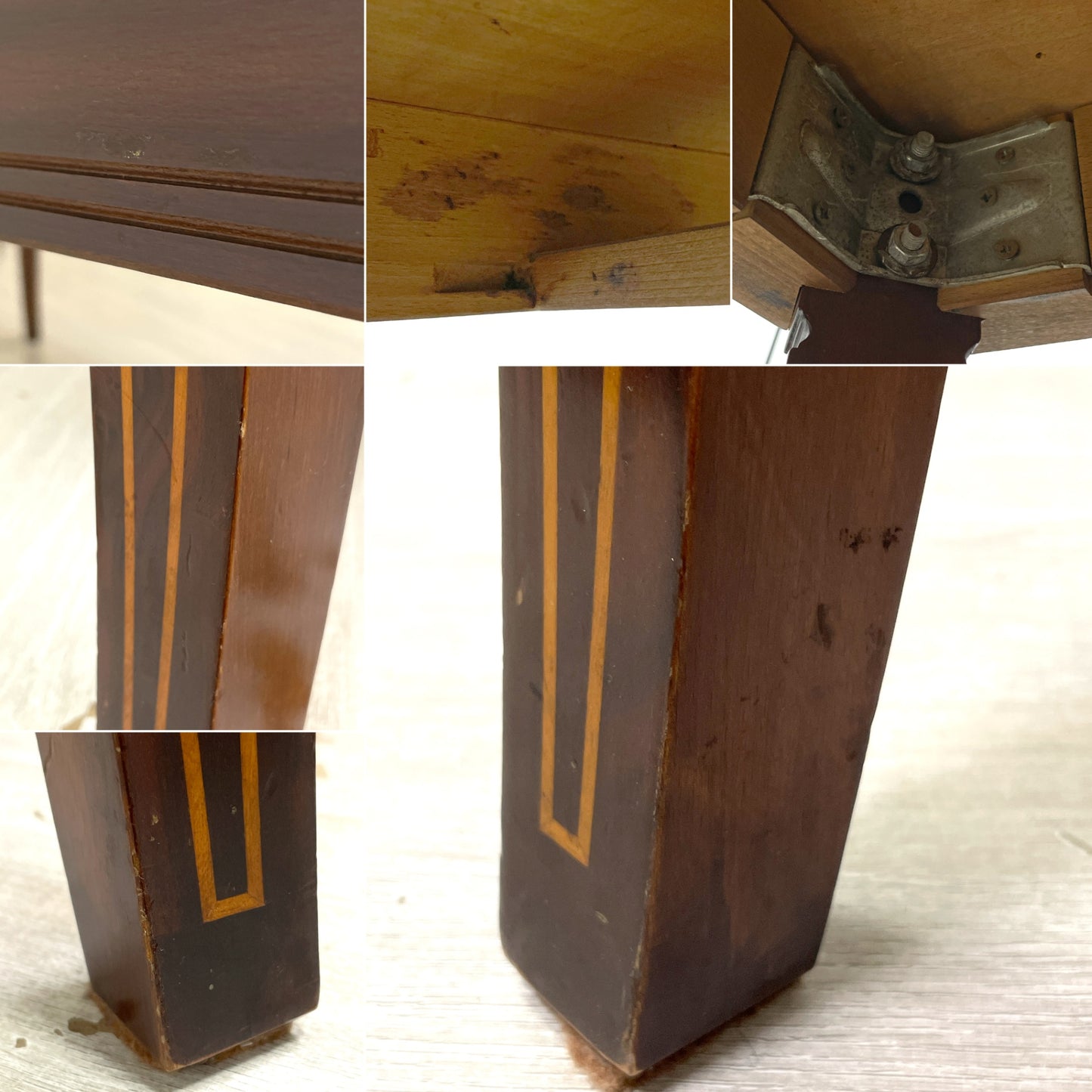 ヨーロピアンクラシカルデザイン European Classical バール杢 ダイニングテーブル ウォールナット 象嵌細工 W170cm ●