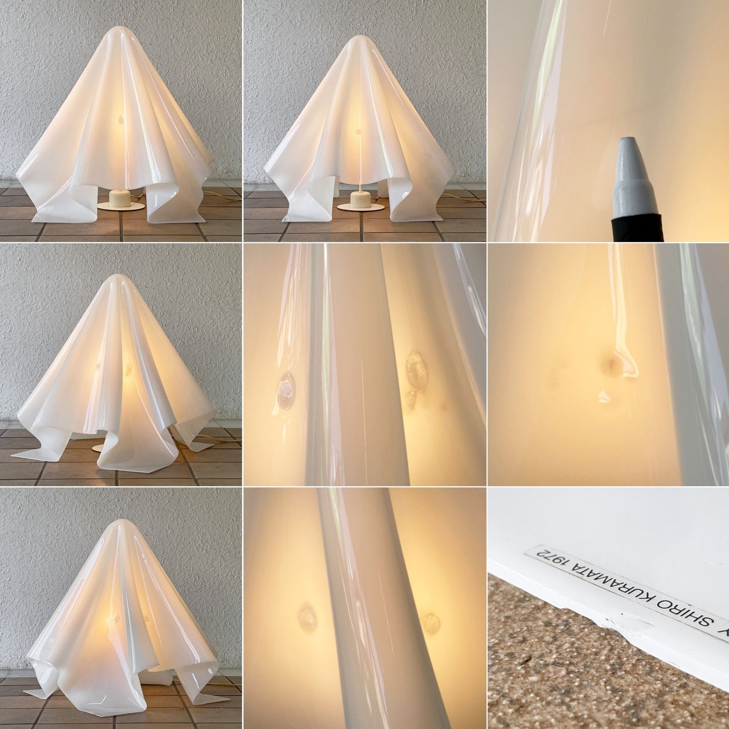 ヤマギワ YAMAGIWA K-SERIES オバQ フロアライト ランプ アクリル H58cm 倉俣史朗 ポストモダン 90年代 ◇