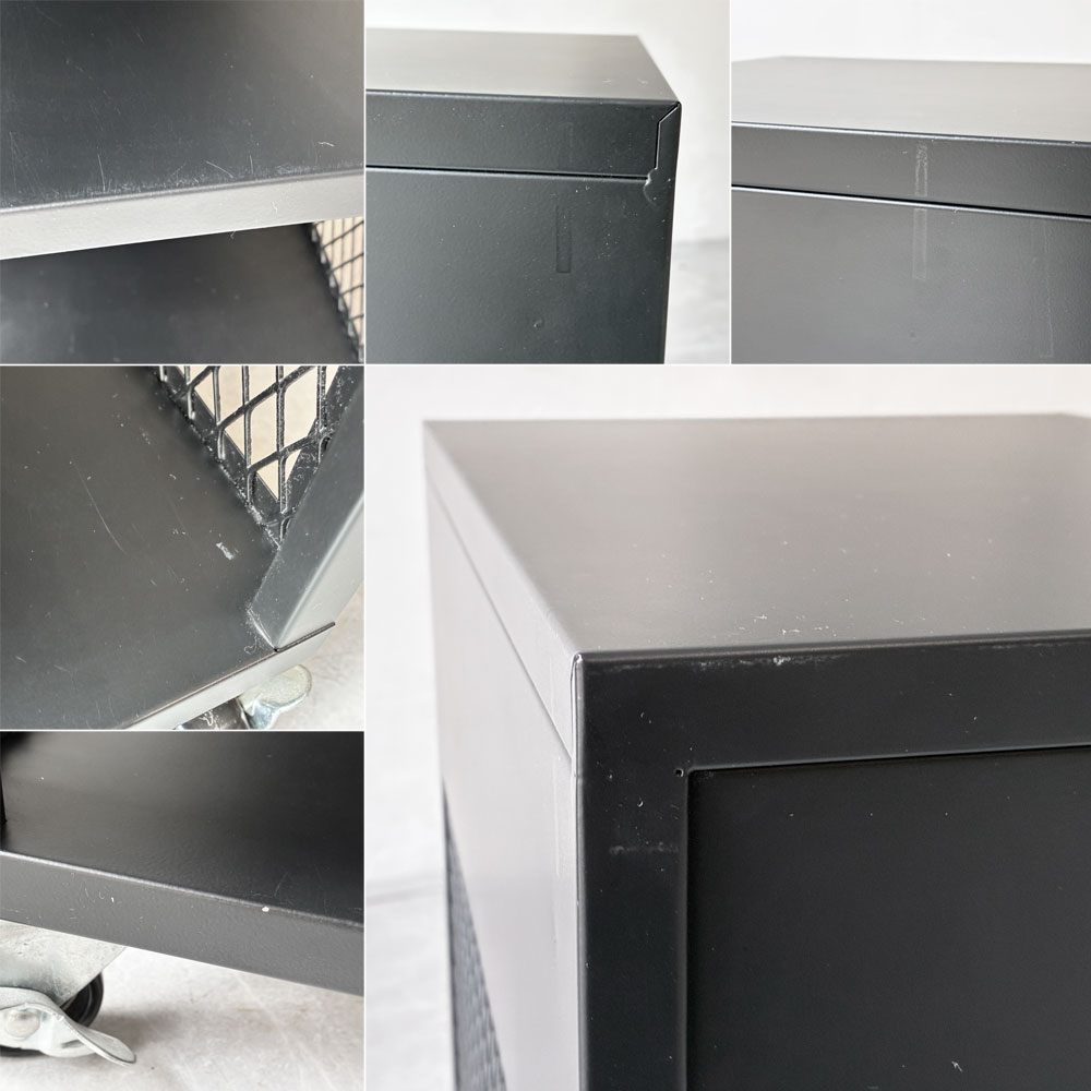ジャーナルスタンダードファニチャー journal standard Furniture メッシュワゴン デスクワゴン トレイ付 抽斗 キャスター スチール製 モダン ★