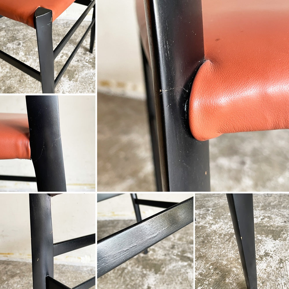 カッシーナ Cassina 699 スーパーレジェーラ SUPERLEGGERA チェア ダイニングチェア ブラックカラー アッシュ材 レザーシート ジオ・ポンティ ■